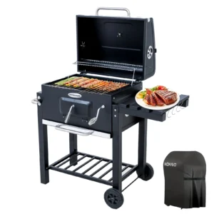 Holzkohlegrill-Set mit Zubehör, Thermometer & Warmhalterost Holzkohlegrill-Set mit Zubehör, Thermometer & Warmhalterost