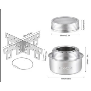 Spiritus-Campingkocher aus Aluminium mit Deckel
