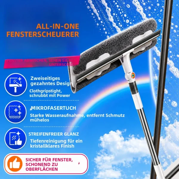 S85bb531feb2a4c9199c968bff5ffdae87.webp Fensterwischer 2-in-1 mit 53 Zoll ausziehbarer Stange