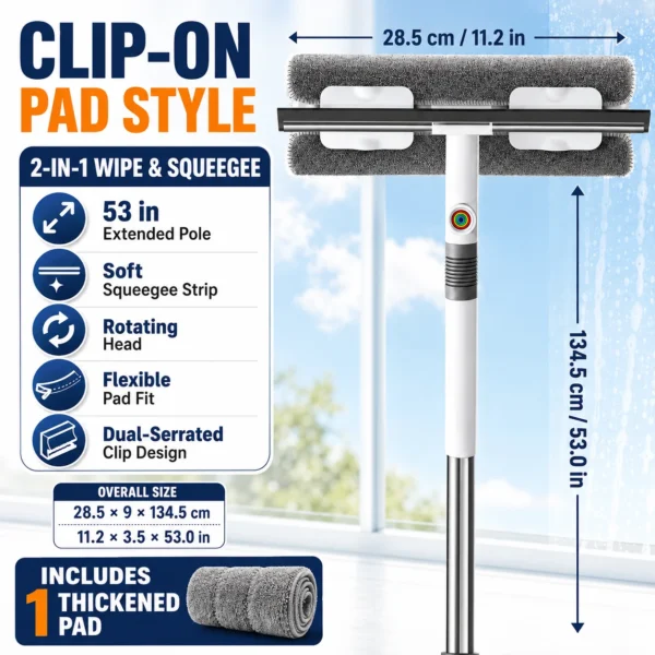 S913c09c0413644868e600d40357a7ca59.webp Fensterwischer 2-in-1 mit 53 Zoll ausziehbarer Stange