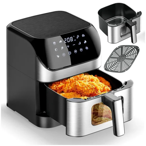Heißluftfritteuse 8 l – 10 Kochmodi, 1800W & ölfrei