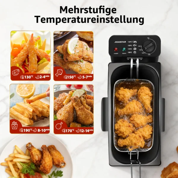 Fritteuse mit Sichtfenster und Temperaturregelung