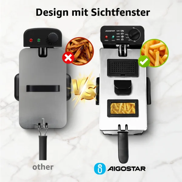 Fritteuse mit Sichtfenster und Temperaturregelung
