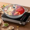 Sc1ce385be4f64da4818653eceee0d48eY.webp Hotpot-Set aus Edelstahl 304 mit Trennwand und Glasdeckel