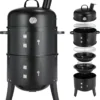 Sc24e6fdf275c4283b4bba098b4099463C.webp Holzkohle-BBQ Smoker Grill 3in1 mit 45 cm Ø