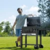 Holzkohlegrill inklusive 2 Grillrosten und Ablagen mit Haken