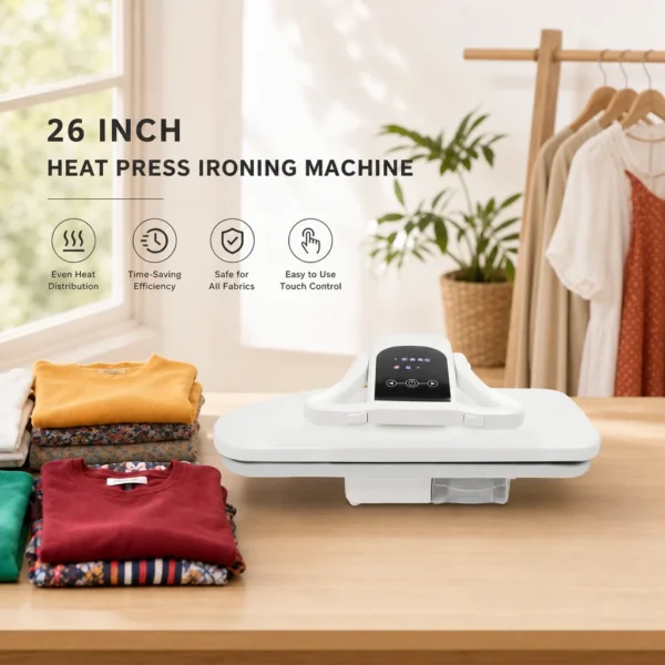 Dampfbügelpresse für Kleidung mit Touchscreen für 5 Stoffstufen