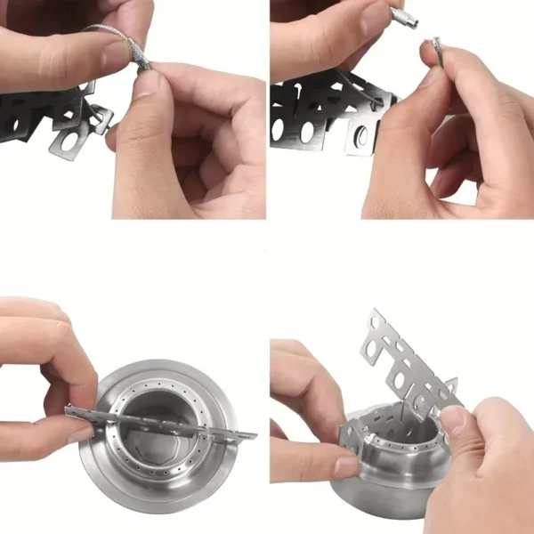 Spiritus-Campingkocher mit Deckel aus Aluminium
