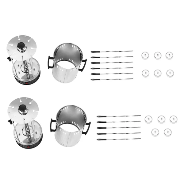 Sdc8f20e2d49f4335b30f3a0b0768010fc.webp Elektrogrill (vertikal) aus Edelstahl mit 5/6 Spießen für Kebab