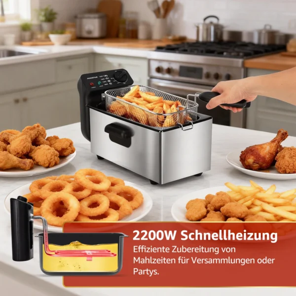 Fritteuse mit Sichtfenster und Temperaturregelung