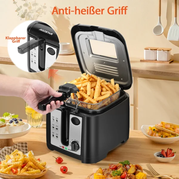 Fritteuse mit 2,5 l Fassungsvermögen