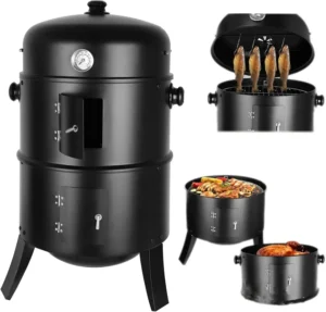 Holzkohle-BBQ Smoker Grill 3in1 mit 45 cm Ø Holzkohle-BBQ Smoker Grill 3in1 mit 45 cm Ø