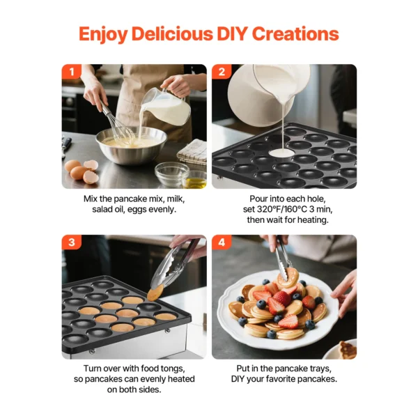 Mini-Pfannkuchenmaschine mit antihaft Poffertjes Backform