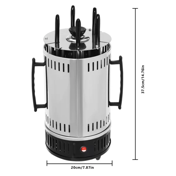 Sfe522a124bb44808a8da0ff87bc96f59H.webp Elektrogrill (vertikal) aus Edelstahl mit 5/6 Spießen für Kebab